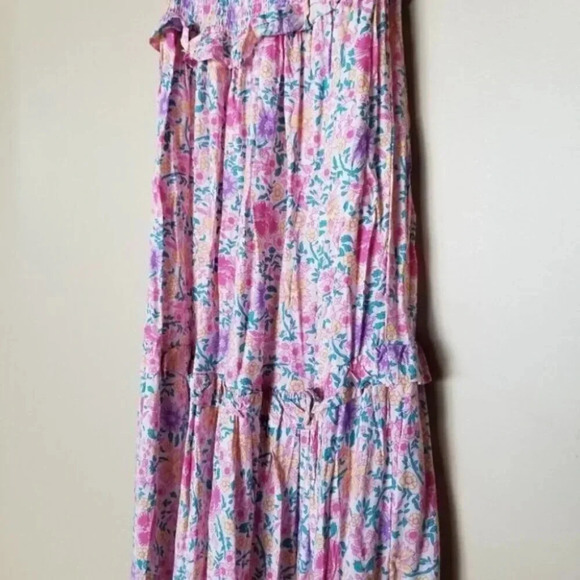 Abel the Label Pink Purple Floral Romance Off the Shoulder Maxi Dress XS - Picture 6 of 14